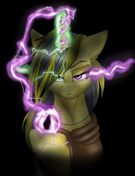 Size: 1600x2092 | Tagged: safe, artist:tillie-tmb, oc, oc only, oc:tempest, pony, unicorn, female, heterochromia, magic, mare, orb, solo