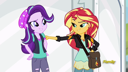 Size: 1920x1080 | Tagged: safe, screencap, starlight glimmer, sunset shimmer, equestria girls, equestria girls specials, g4, my little pony equestria girls: mirror magic, discovery family logo