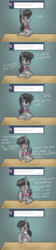 Size: 1024x4608 | Tagged: safe, artist:rflzqt, octavia melody, earth pony, pony, g4, ask, blushing, bowtie, cup, dialogue, drinking, female, heart, implied lesbian, implied scratchtavia, implied shipping, looking at you, mare, shipping, smiling, solo, table, tumblr, vinyl and octavia in romance