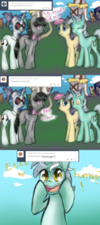 Size: 1024x2304 | Tagged: safe, artist:rflzqt, bon bon, derpy hooves, dj pon-3, doctor whooves, lyra heartstrings, octavia melody, sweetie drops, time turner, vinyl scratch, earth pony, pony, unicorn, g4, adventure time, ask, bowtie, comic, dialogue, dilated pupils, eyes closed, female, glasses, humie, lesbian, looking at you, male, mare, necktie, open mouth, ship:doctorderpy, ship:lyrabon, ship:scratchtavia, shipping, smiling, straight, that pony sure does love humans, tumblr, vinyl and octavia in romance