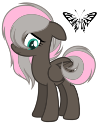 Size: 1545x1905 | Tagged: safe, artist:marielle5breda, oc, oc only, oc:black butterfly, pegasus, pony, female, mare, offspring, parent:fluttershy, parent:thunderlane, parents:thundershy, simple background, solo, transparent background
