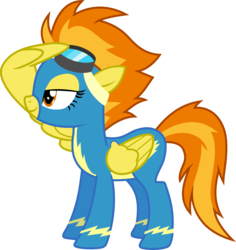 Size: 3501x3709 | Tagged: safe, artist:frownfactory, spitfire, pegasus, pony, g4, parental glideance, .svg available, clothes, female, goggles, high res, mare, show accurate, simple background, solo, svg, transparent background, uniform, vector, wing hands, wonderbolts, wonderbolts uniform
