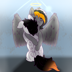 Size: 2000x2000 | Tagged: safe, artist:lazerblues, oc, oc only, pegasus, pony, halo, high res