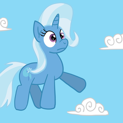 Size: 1280x1280 | Tagged: safe, artist:solarfm, trixie, pony, unicorn, g4, female, sky, solo