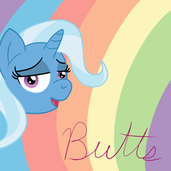 Size: 1280x1280 | Tagged: safe, artist:solarfm, trixie, pony, g4, butts, female, rainbow, solo