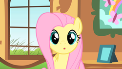 Size: 1280x720 | Tagged: safe, screencap, fluttershy, pegasus, pony, a bird in the hoof, g4, cute, female, looking at you, mare, shyabetes, solo