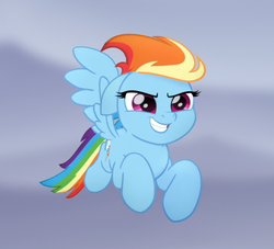 Size: 550x500 | Tagged: safe, screencap, rainbow dash, pegasus, pony, g4, my little pony: the movie, cropped, female, flying, mare, solo, we got this together