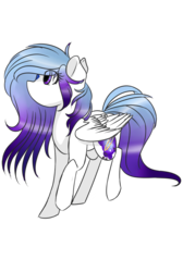 Size: 733x1091 | Tagged: safe, artist:royalwolf1111, oc, oc only, oc:cosmic harmony, oc:melody shard, pegasus, pony, chibi, cute, gradient mane, simple background, solo, transparent background, wings