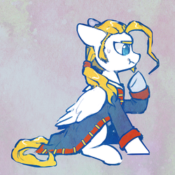 Size: 872x872 | Tagged: safe, artist:dawnfire, pegasus, pony, clothes, facial hair, goatee, guybrush threepwood, male, ponified, solo, stallion, thinking