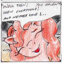 Size: 743x751 | Tagged: safe, artist:40kponyguy, derpibooru exclusive, pinkie pie, earth pony, pony, g4, eyes closed, female, head tilt, laughing, solo, traditional art