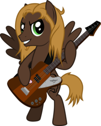 Size: 989x1231 | Tagged: safe, artist:lightningbolt, derpibooru exclusive, oc, oc only, oc:mellow rhythm, pegasus, pony, g4, .svg available, bass guitar, bipedal, grin, guitar, guitar pick, guitar strap, hoof hold, long mane, looking at you, male, mane, messy mane, musical instrument, short tail, show accurate, simple background, smiling, solo, spread wings, stallion, svg, transparent background, vector, wings