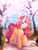 Size: 779x1034 | Tagged: safe, artist:scarlet-spectrum, oc, oc only, pony, unicorn, commission, female, mare, raised hoof, scenery, smiling, solo, tree