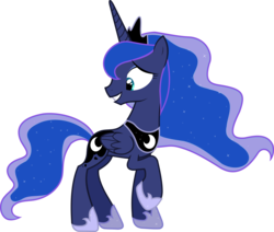 Size: 3214x2722 | Tagged: safe, artist:princesketchy, princess luna, alicorn, pony, g4, episode needed, high res, horn, mane, raised hoof, simple background, transparent background, vector, wings