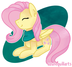 Size: 1282x1189 | Tagged: safe, artist:azure-quill, fluttershy, pony, g4, clothes, eyes closed, female, prone, scarf, smiling, solo