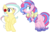 Size: 993x632 | Tagged: safe, artist:angelamusic13, oc, oc only, pegasus, pony, unicorn, base used, bow, female, flower, flower in hair, hair bow, magical lesbian spawn, mare, offspring, parent:double diamond, parent:fluttershy, parent:pinkie pie, parent:princess luna, parents:doubleshy, parents:lunapie, scrunchy face, simple background, transparent background