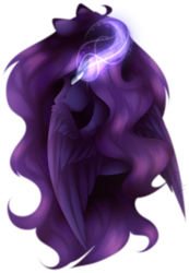 Size: 1024x1481 | Tagged: safe, artist:mauuwde, oc, oc only, oc:ender heart, pegasus, pony, bust, female, magic, mare, portrait, simple background, solo, transparent background