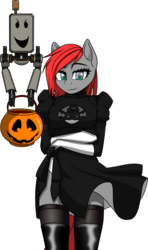 Size: 790x1330 | Tagged: safe, artist:up1ter, oc, oc only, oc:up1ter, earth pony, anthro, clothes, cosplay, costume, female, mare, nier: automata, simple background, solo, transparent background, ych result