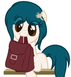 Size: 800x871 | Tagged: safe, artist:crystalponyart7669, oc, oc only, oc:coraline, earth pony, pony, base used, cute, female, mare, mouth hold, ocbetes, simple background, solo, to saddlebags and back again, transparent background