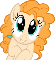 Size: 4225x4595 | Tagged: safe, artist:ironm17, pear butter, earth pony, pony, g4, absurd resolution, cute, female, grin, happy, looking at you, mare, pearabetes, simple background, smiling, solo, transparent background, vector