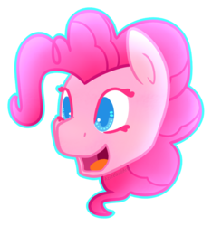 Size: 1182x1263 | Tagged: safe, artist:azure-quill, pinkie pie, earth pony, pony, g4, bust, female, happy, portrait, simple background, solo, transparent background