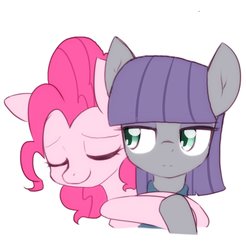 Size: 1790x1818 | Tagged: safe, artist:akainu_pony, maud pie, pinkie pie, g4, bonding, cute, diapinkes, duo, female, hug, mare, maudabetes, simple background, sisters, smiling, when she smiles, white background