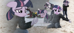 Size: 604x271 | Tagged: safe, lord tirek, twilight sparkle, alicorn, pony, g4, my little pony: friendship is magic, twilight's kingdom, crying, exploitable meme, golden oaks library, irl, meme, pain, photo, ponyville, sad, solo, sorrow, twilight sparkle (alicorn), twilight's castle library