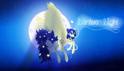 Size: 5652x3224 | Tagged: safe, artist:lexifyrestar, oc, oc only, oc:lanternlight, pegasus, pony, heart eyes, moon, moonshine, solo, wallpaper, wingding eyes