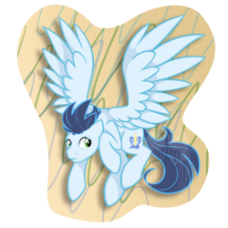 Size: 1000x1000 | Tagged: safe, artist:tuppkam1, soarin', pegasus, pony, g4, flying, male, simple background, solo, spread wings, stallion, transparent background, wings