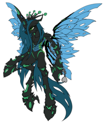 Size: 900x1061 | Tagged: safe, artist:thatonegib, queen chrysalis, changeling, changeling queen, g4, crown, female, jewelry, pendant, regalia, signature, simple background, solo, spread wings, tattoo design, transparent background, wings