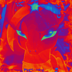 Size: 320x320 | Tagged: safe, color edit, edit, edited screencap, screencap, tempest shadow, g4, my little pony: the movie, animated, color cycling, color porn, colored, emo, eyestrain warning, female, my eyes!, needs more saturation