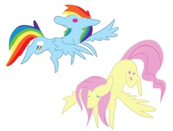 Size: 750x566 | Tagged: safe, artist:sugarwings-art, fluttershy, rainbow dash, pegasus, pony, g4, female, mare, simple background