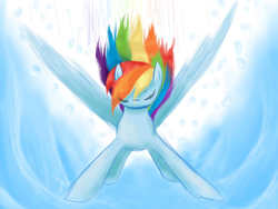 Size: 1024x768 | Tagged: safe, artist:elisdoominika, rainbow dash, pony, g4, female, solo, water