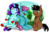 Size: 3050x2054 | Tagged: safe, artist:shamy-crist, oc, oc only, oc:moonlight, oc:sunny crist, dracony, hybrid, pegasus, pony, unicorn, female, heterochromia, high res, male, mare, simple background, sitting, stallion, transparent background, tree