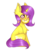 Size: 2401x2892 | Tagged: safe, artist:honeybbear, oc, oc only, oc:lemontwist, pony, unicorn, chibi, female, food, heart, high res, lemon, mare, mouth hold, nom, simple background, sitting, solo, transparent background