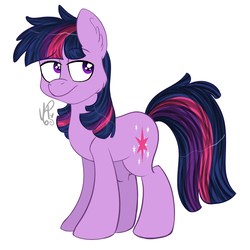 Size: 1000x1000 | Tagged: safe, artist:vale-bandicoot96, twilight sparkle, earth pony, pony, g4, earth pony twilight, female, g5 concept leak style, g5 concept leaks, lidded eyes, mare, simple background, solo, twilight sparkle (g5 concept leak), white background