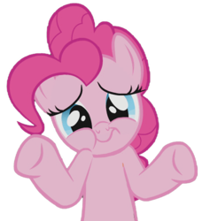 Size: 500x549 | Tagged: safe, pinkie pie, earth pony, pony, g4, official, female, shrug, simple background, solo, transparent background