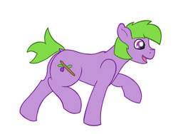 Size: 1400x1050 | Tagged: safe, artist:fig, oc, oc only, oc:fig, earth pony, pony, butt, galloping, plot, simple background, smiling, solo, white background