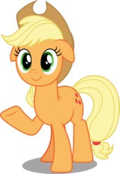 Size: 3430x5000 | Tagged: safe, artist:dashiesparkle, applejack, earth pony, pony, g4, sweet and elite, .svg available, absurd resolution, cowboy hat, cute, female, floppy ears, hat, jackabetes, mare, raised hoof, simple background, smiling, solo, stetson, transparent background, vector