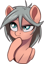 Size: 1216x1788 | Tagged: safe, artist:taneysha, oc, oc only, oc:gearsy septima, pegasus, pony, bust, emoji, female, mare, simple background, solo, sticker, thinking, transparent background, 🤔