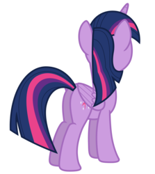 Size: 6201x6962 | Tagged: safe, artist:estories, twilight sparkle, alicorn, pony, g4, absurd resolution, back of head, butt, female, plot, simple background, solo, transparent background, twilight sparkle (alicorn), vector