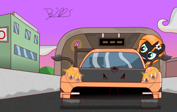 Size: 2000x1272 | Tagged: safe, artist:trackheadtherobopony, oc, oc only, oc:carbon 6, object pony, original species, afternoon, building, car, element pony, highway, pagani, pagani huayra, ponified, signature, solo, supercar, tunnel