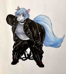 Size: 2802x3122 | Tagged: safe, artist:sambaba, oc, oc only, oc:shadow melody, anthro, bbw, chubby, fat, high res, obese, punk