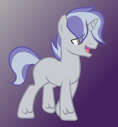 Size: 600x645 | Tagged: safe, artist:rose-moonlightowo, oc, oc only, pony, unicorn, gradient background, male, offspring, parent:rarity, parent:thunderlane, parents:rarilane, solo, stallion