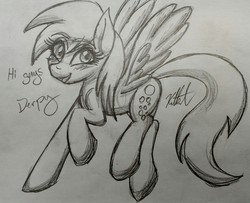 Size: 2792x2270 | Tagged: safe, artist:katkathasahathat, derpy hooves, pegasus, pony, g4, female, high res, solo, traditional art