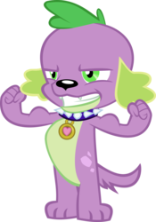 Size: 3296x4714 | Tagged: safe, artist:red4567, spike, spike the regular dog, dog, equestria girls, g4, the crystalling, bipedal, collar, equestria girls interpretation, flexing, looking good spike, male, scene interpretation, simple background, solo, spike the dog, transparent background, vector