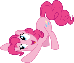 Size: 3522x3000 | Tagged: safe, artist:cloudy glow, pinkie pie, earth pony, pony, castle sweet castle, g4, .ai available, face down ass up, female, high res, mare, open mouth, simple background, solo, transparent background, vector