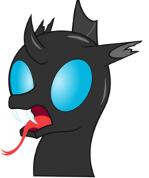 Size: 4960x5935 | Tagged: safe, artist:waveywaves, changeling, absurd resolution, simple background, solo, tongue out, transparent background, vector