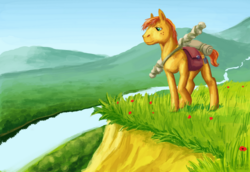 Size: 900x619 | Tagged: safe, artist:adeptus-monitus, oc, oc only, oc:wit ray, earth pony, pony, scenery, solo