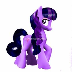 Size: 1080x1080 | Tagged: safe, artist:eclipsedflame, twilight sparkle, earth pony, pony, g4, earth pony twilight, female, g5 concept leak style, g5 concept leaks, photoshop, solo, spoiler, twilight sparkle (g5 concept leak), watermark