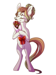 Size: 6000x8000 | Tagged: safe, artist:elskafox, oc, oc only, oc:cygnet pirouette, pony, absurd resolution, bipedal, bouquet, flower, simple background, solo, standing, transparent background